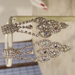 Vintage AB Crystal Luxurious Chandelier Statement Earrings BLING on Steriods 🔥
